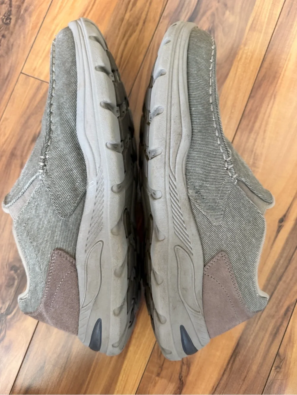 Skechers Men's Arch Fit Slip-On Canvas Loafers in Olive